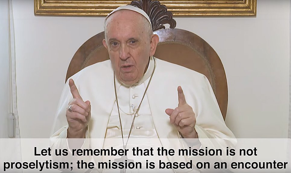 Every Christian is called to be a missionary, Pope Francis said in in the video as the church's mission month begins Oct. 1, 2021. (CNS screenshot/Pope's Worldwide Network via YouTube)