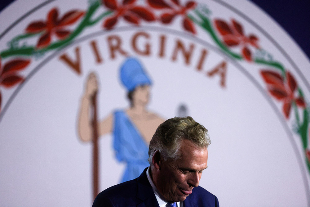 Democrat Terry McAuliffe looks on as he addresses supporters in McLean, Virginia, Nov. 2. He lost the governor's race to Republican Glenn Youngkin. (CNS/Reuters/Leah Millis)