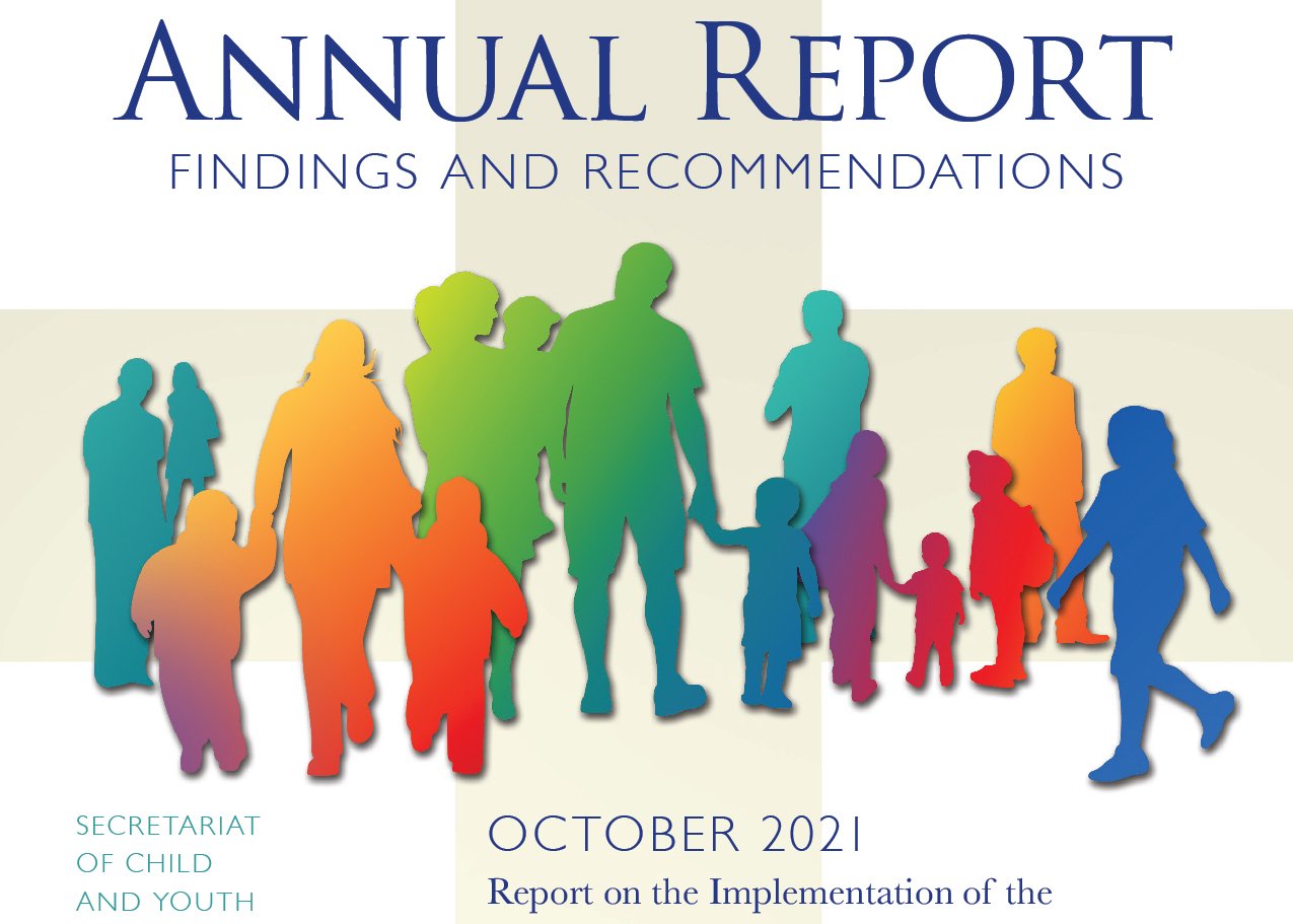 This is the cover of the October 2021 report on the implementation of the U.S. Conference of Catholic Bishops' "Charter for the Protection of Children and Young People," released Nov. 9, 2021, by the USCCB, the Secretariat of Child and Youth Protection an