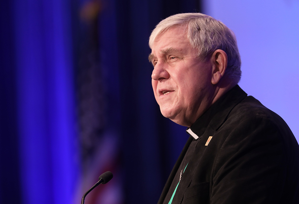 Archbishop Jerome Listecki of Milwaukee speaks during a Nov. 16, 2021, session of the fall general assembly of the U.S. Conference of Catholic Bishops in Baltimore. (CNS/Bob Roller) Archbishop Jerome Listecki of Milwaukee speaks during a Nov. 16, 2021, session of the fall general assembly of the U.S. Conference of Catholic Bishops in Baltimore. (CNS/Bob Roller)