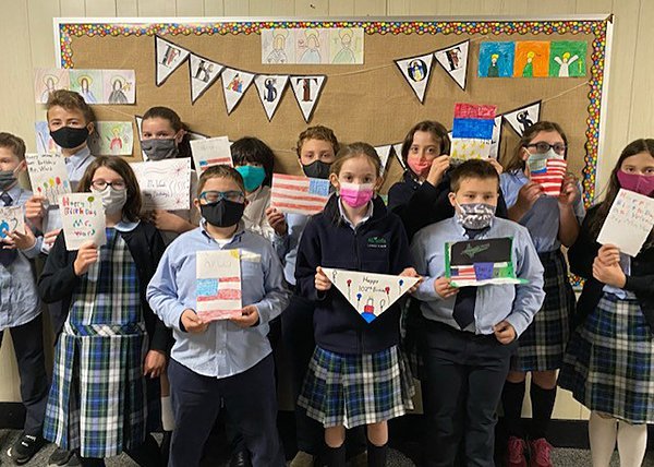 Students at All Saints Catholic School in Bangor, Maine, Nov. 11, 2021.  (CNS photo/courtesy Diocese of Portland)