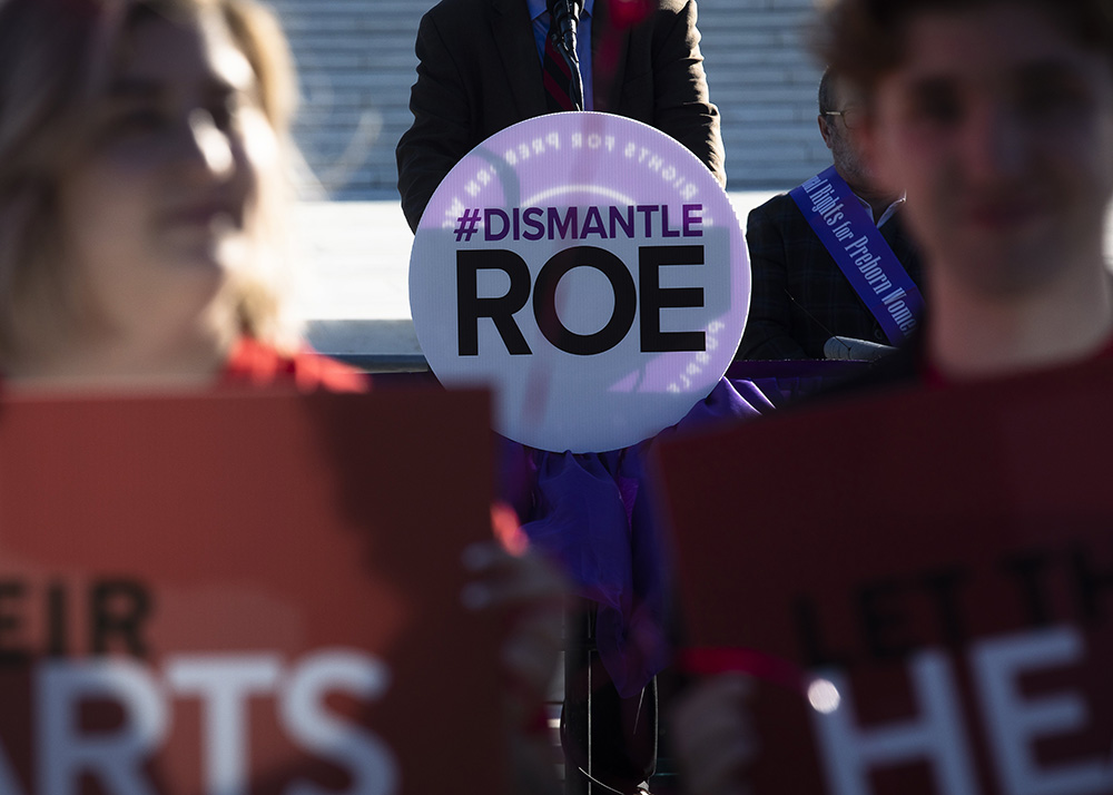 Pro-life advocates are seen near the U.S. Supreme Court in Washington Nov. 1, 2021. (CNS/Tyler Orsburn)