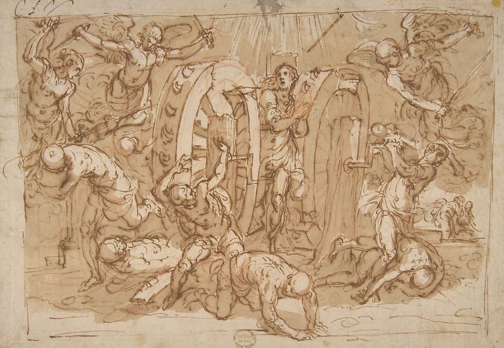 The Martyrdom of St. Catherine of Alexandria by Italian artist Bernardino Poccetti (1548-1612) (Metropolitan Museum of Art) 