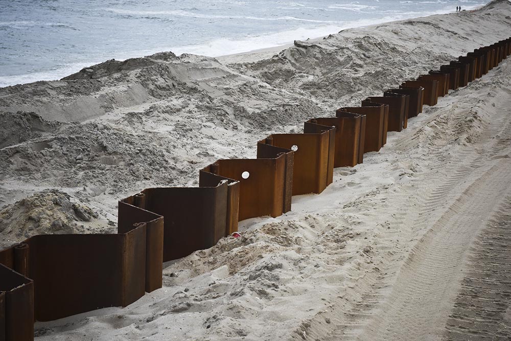 Protective infrastructure can be seen March 19, 2014, along the ocean front in Ocean County, New Jersey. (CNS/The Monitor/Jeff Bruno)