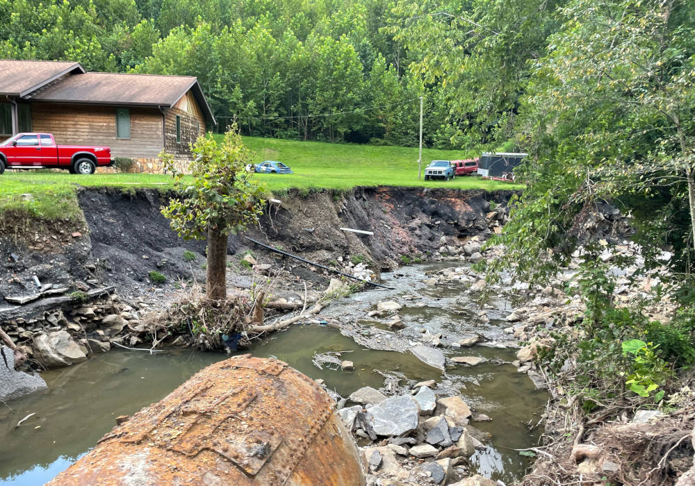 Destruction left by floodwaters is seen in Letcher County, Ky., Aug. 23, 2022. (CNS photo/courtesy Katina Hayden via The Western Kentucky Catholic)