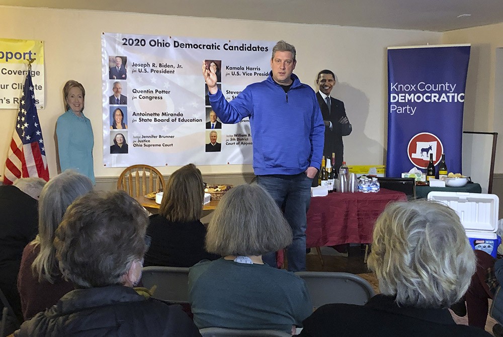 Ohio Rep. Tim Ryan speaks at a campaign event at the Knox County Democratic Party office in Mount Vernon, Ohio, on March 10. (AP/Jill Colvin)