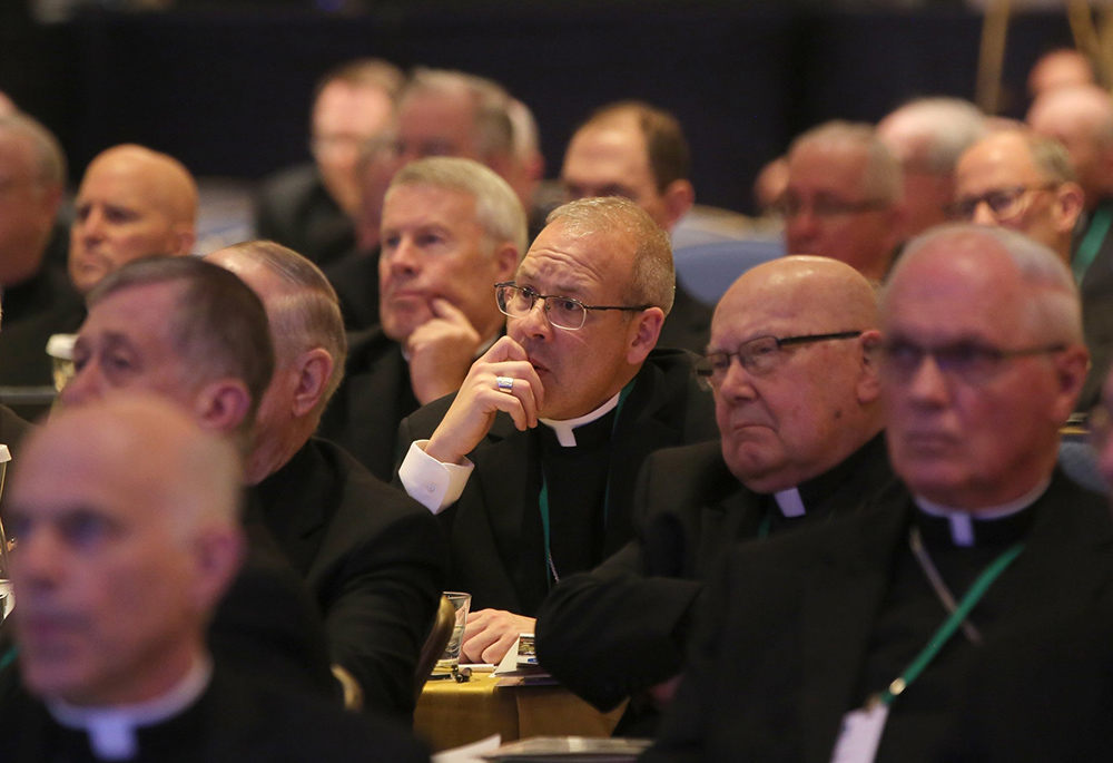 Bishops listen to a speaker Nov. 14, 2018, at the fall general assembly of the U.S. Conference of Catholic Bishops in Baltimore. (CNS/Bob Roller)