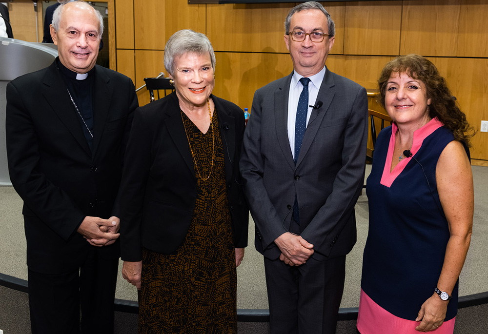 Participants at an Oct. 26 event on nuclear arms issues at Fordham University in New York City. (Leo Sorel/Fordham University)