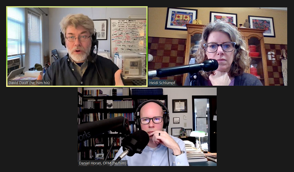 The hosts of "The Francis Effect" podcast talk virtually on Nov. 9. (NCR screenshot)