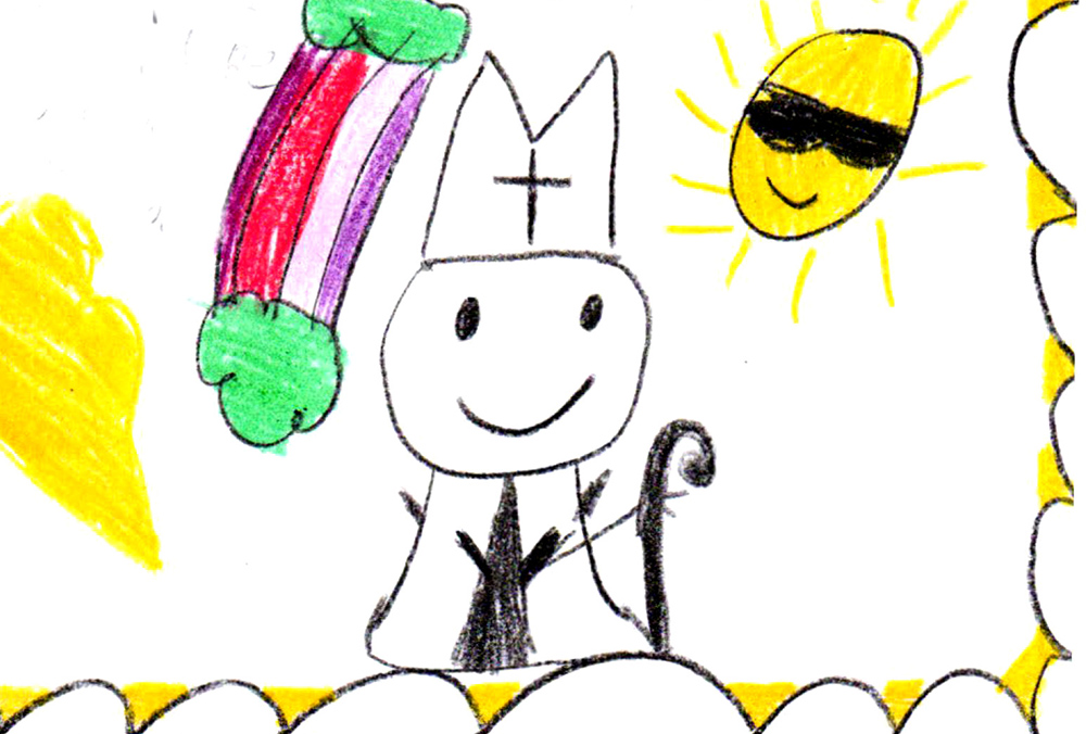 Artwork from a letter by a Robb Elementary student who wrote to Pope Francis (Courtesy of Catholic Extension/Juan Guajardo)