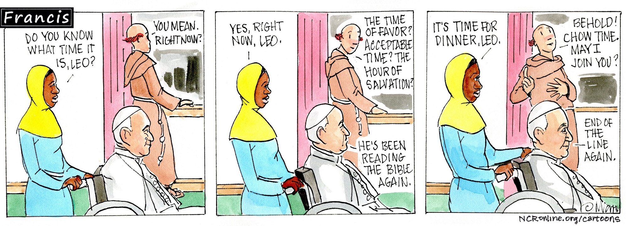 Francis, the comic strip: asking the time