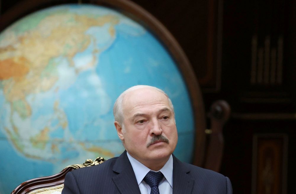 Belarusian President Alexander Lukashenko, the country's first and only post-Soviet head of state, was declared reelected in 2020 after 26 years in power. Catholic bishops condemned the ensuing crackdown on political opponents. Lukashenko is pictured in a Nov. 30, 2020, photo. (CNS/Reuters/Maxim Guchek/BelTA)