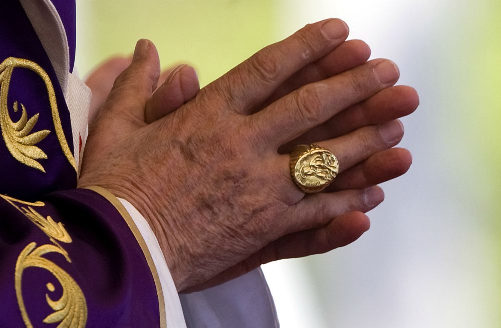 Pope Benedicts hands in prayer