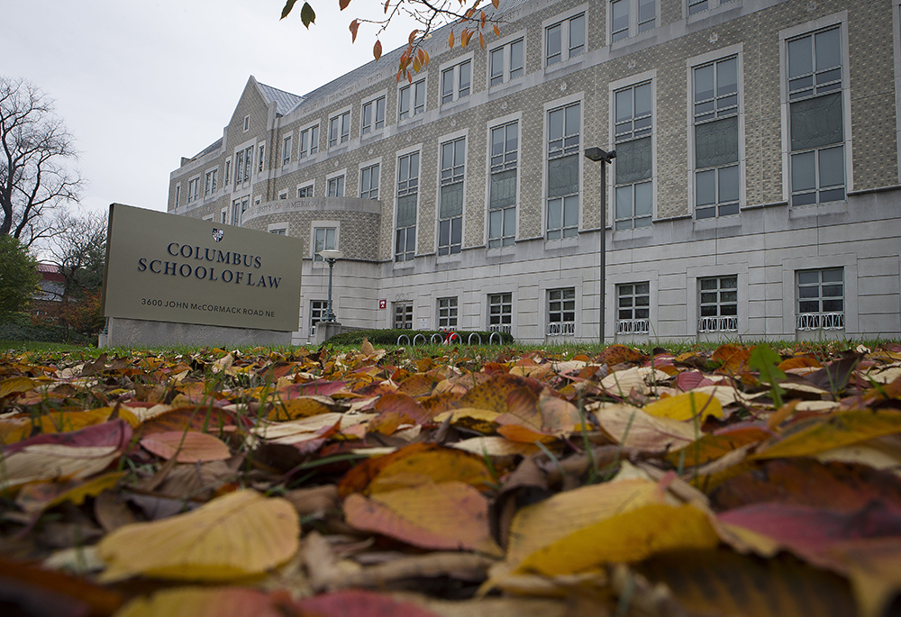 The Catholic University of America's Columbus School of Law in Washington is seen Nov. 13, 2020. Leonard Leo directed a $4.25 million gift from an anonymous donor last spring to establish the Project on Constitutional Originalism and the Catholic Intellectual Tradition at the law school. (CNS/Tyler Orsburn)