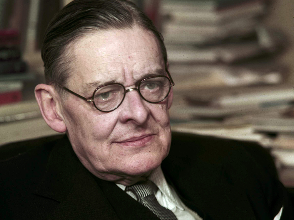 T.S. Eliot in his London office on Jan. 19, 1956 (AP)