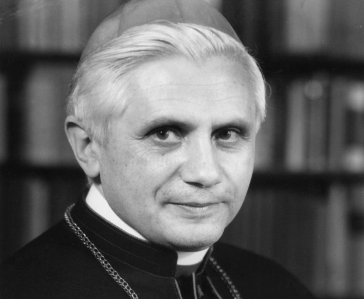 Then-Archbishop Joseph Ratzinger, who later became Pope Benedict XVI, is pictured in this file photo May 28, 1977.  (CNS photo/KNA)