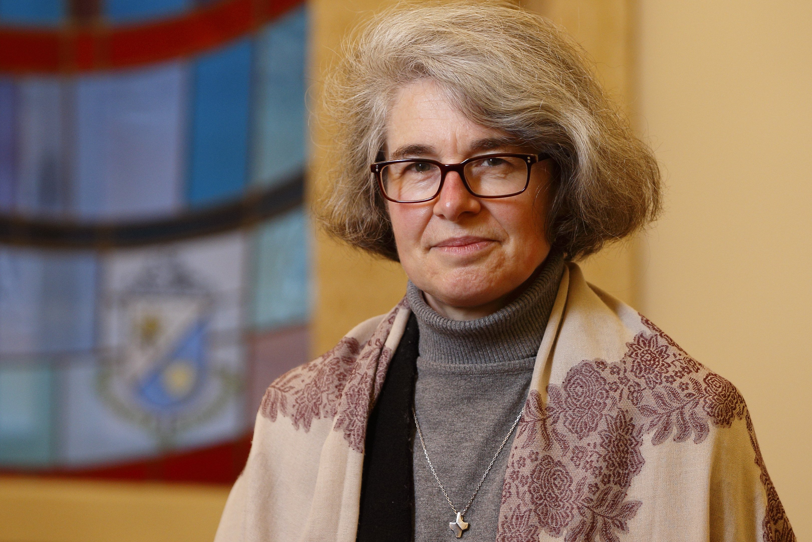 Xavière Missionary Sister Nathalie Becquart, undersecretary of the Synod of Bishops, is pictured in the chapel at her office at the Vatican Jan. 5, 2021. (CNS photo/Paul Haring)