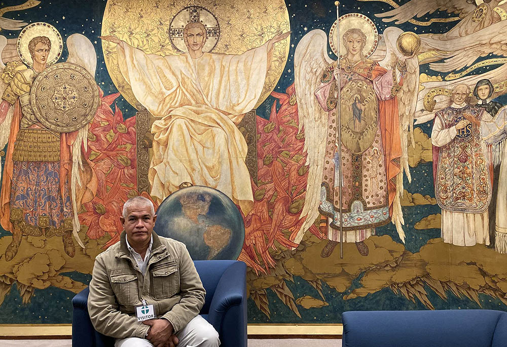 José Gregorio Guarenas, of the human rights vicariate in Caracas, pays a visit Feb. 16 to the U.S. Conference of Catholic Bishops in Washington. (CNS/Rhina Guidos)