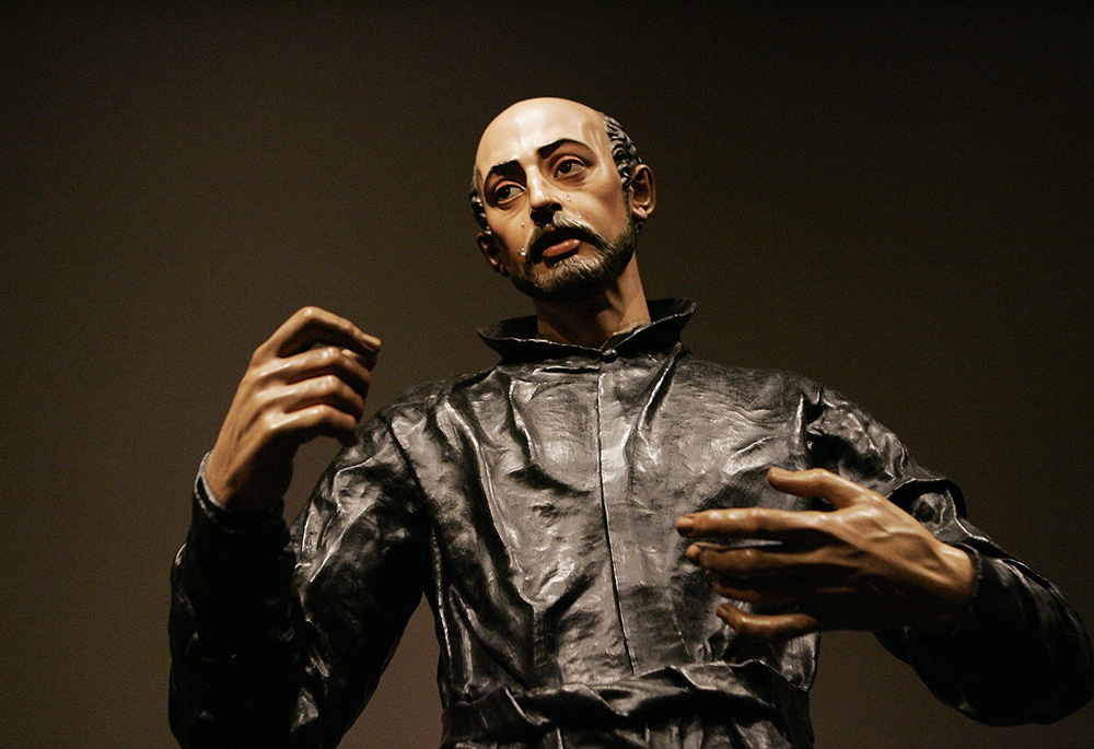 The upper portion of the sculpture "Saint Ignatius Loyola," by Juan Martínez Montañés and Francisco Pacheco, is seen in the exhibit "The Sacred Made Real" at the National Gallery of Art Feb. 24, 2010, in Washington. (CNS/Nancy Wiechec) The upper portion of the sculpture "Saint Ignatius Loyola," by Juan Martínez Montañés and Francisco Pacheco, is seen in the exhibit "The Sacred Made Real" at the National Gallery of Art Feb. 24, 2010, in Washington. (CNS/Nancy Wiechec)