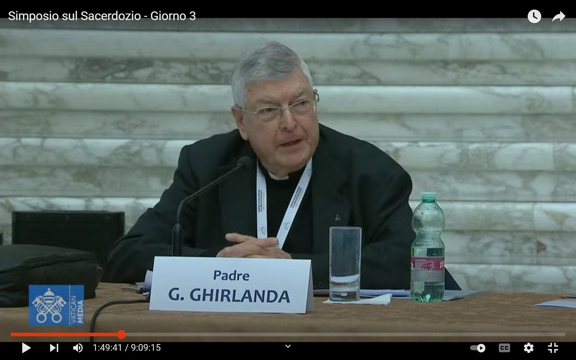 Jesuit Father Gianfranco Ghirlanda speaks during an international conference on the priesthood at the Vatican Feb. 19, 2022. (CNS screen grab/Vatican Media)