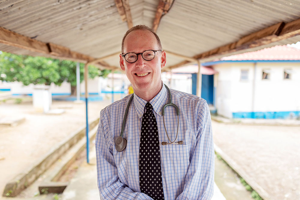 Dr. Paul Farmer is seen at Koidu Government Hospital in Kono, Sierra Leone, July 3, 2019. (CNS/Courtesy of Partners in Health/John Ra)