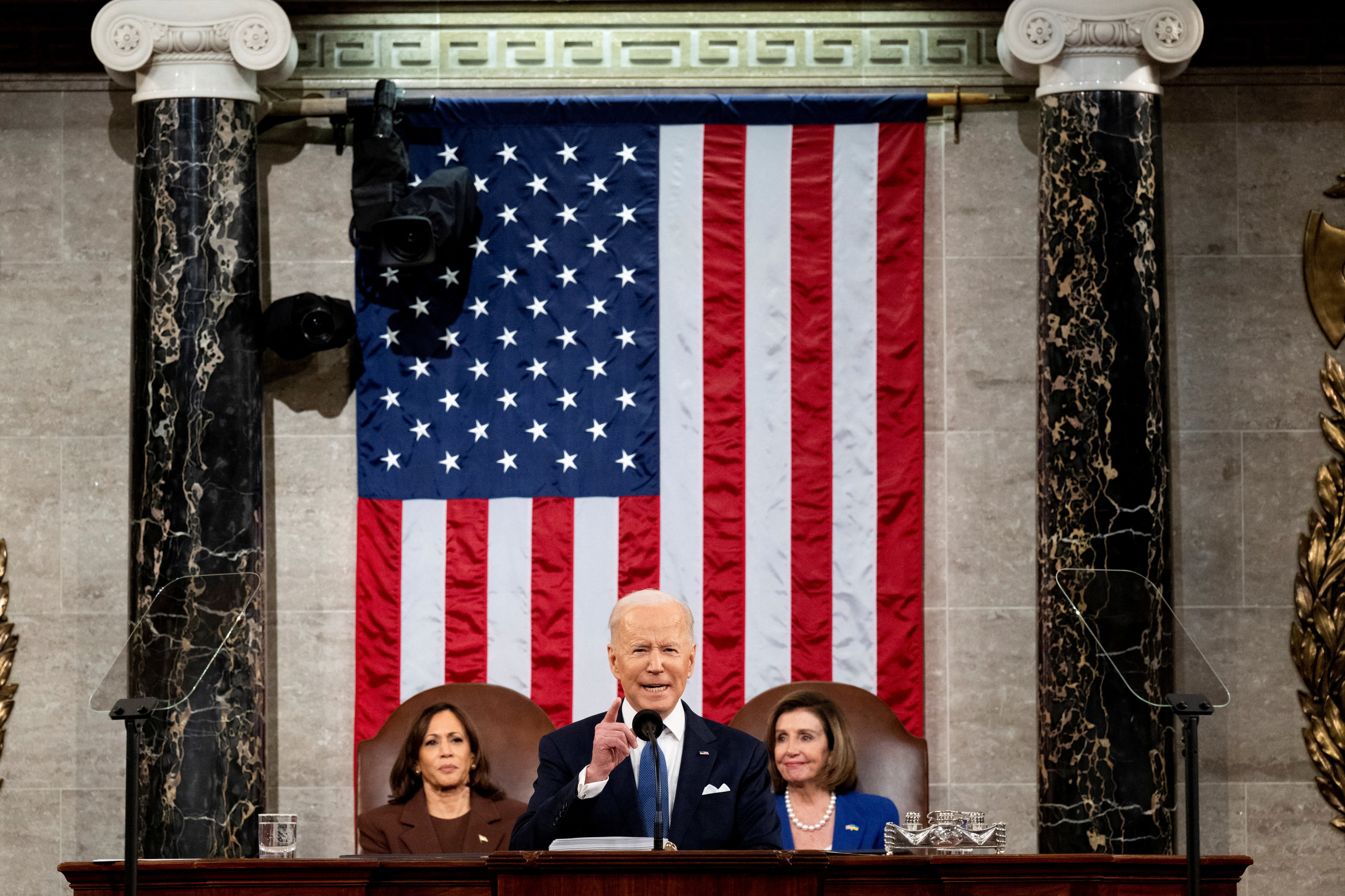 President Joe Biden delivers the State of the Union address at the U.S. Capitol in Washington March 1, 2022. (CNS photo/Saul Loeb, Pool via Reuters)