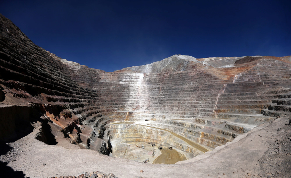 An open pit at Barrick Gold Corp.'s Veladero gold mine is seen in Argentina's San Juan province April 26, 2017. (CNS/Reuters/Marcos Brindicci)