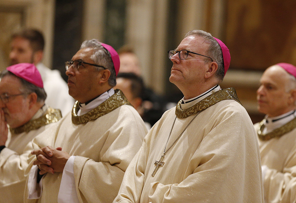 Auxiliary Bishop Robert Barron of Los Angeles, right, and other U.S. bishops concelebrate Mass at the Basilica of St. Mary Major while making their "ad limina" visits in Rome in this Jan. 30, 2020, file photo. (CNS/Paul Haring) Auxiliary Bishop Robert Barron of Los Angeles, right, and other U.S. bishops concelebrate Mass at the Basilica of St. Mary Major while making their "ad limina" visits in Rome in this Jan. 30, 2020, file photo. (CNS/Paul Haring)