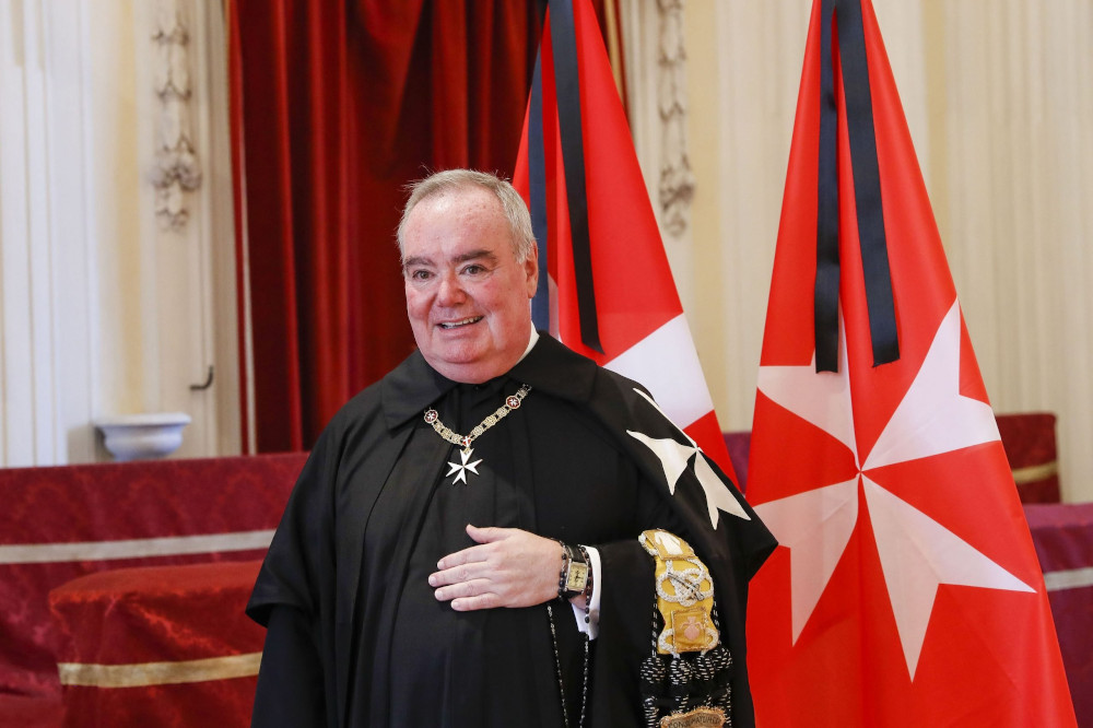 Fra' John Dunlap, a Canadian who was named lieutenant of the grand master of the Sovereign Order of Malta, took his solemn oath June 14 in the Church of St. Mary in Rome. (CNS/Order of Malta)