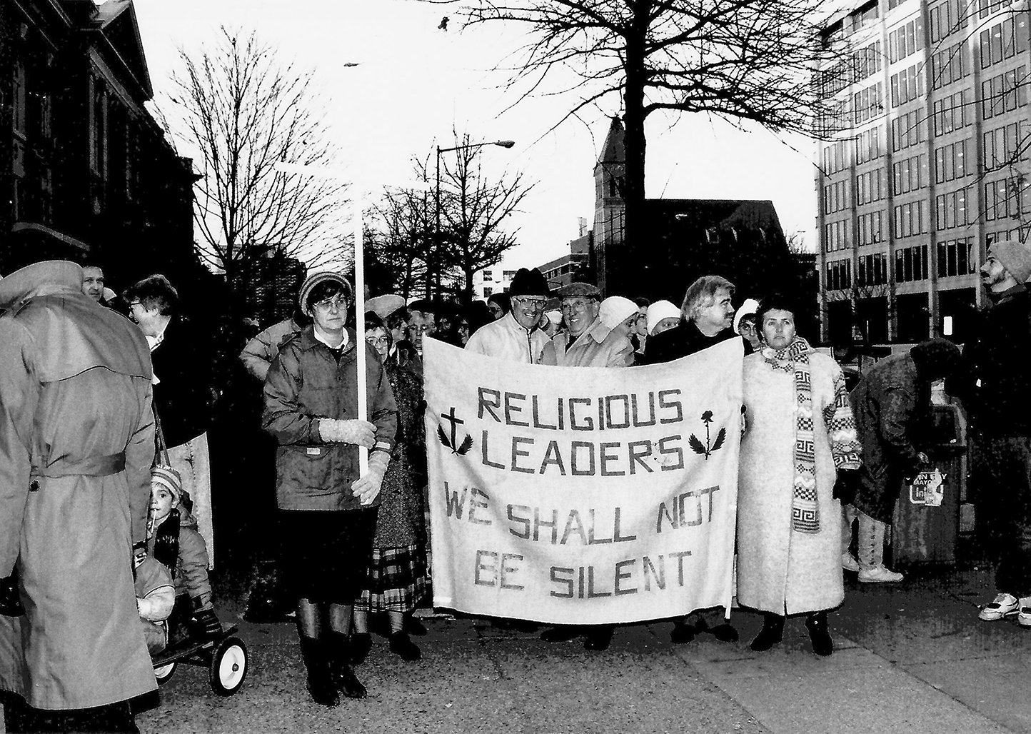 Pax Christi USA members have been part of hundreds of demonstrations in the 50 years since the organization's founding. In January 1991 Pax Christi brought together religious leaders in Washington to call for an end to the Gulf War. (CNS)