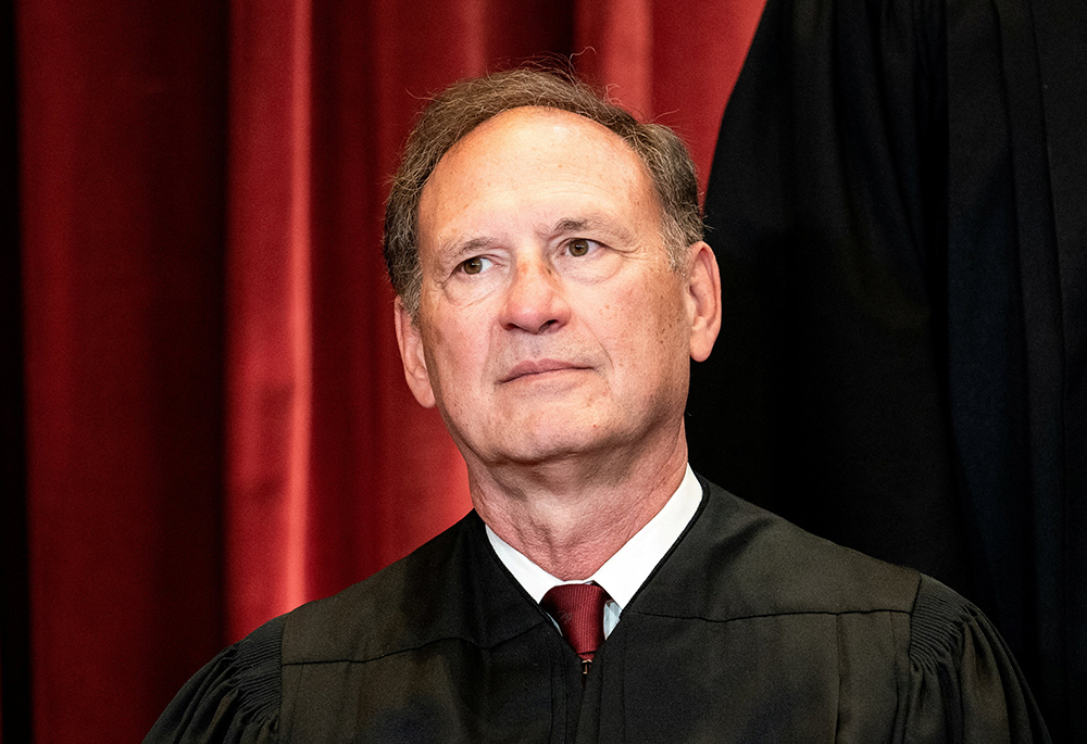 U.S. Supreme Court Justice Samuel Alito Jr. is seen as part of a group photo of the justices April 23, 2021, at the Supreme Court in Washington. (CNS/Erin Schaff, Pool via Reuters)