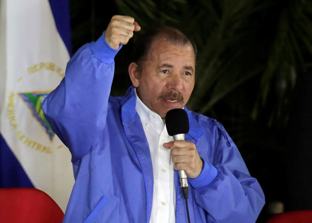 Nicaraguan President Daniel Ortega speaks during a meeting in Managua Nicaragua Nov. 8, 2018