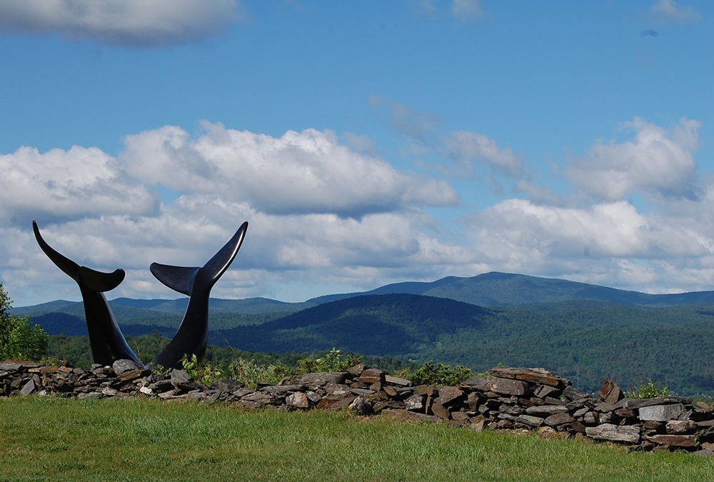An art installation, Whale Dance, is seen overlooking Randolph, Vermont, and the Green Mountains June 16, 2021. (CNS/Vermont Catholic/Cori Fugere Urban)