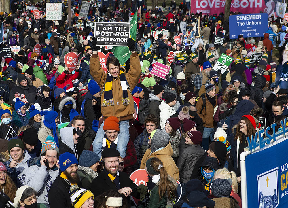 Pro-life advocates attend the annual March for Life in Washington Jan. 21, 2022. (CNS/Tyler Orsburn)