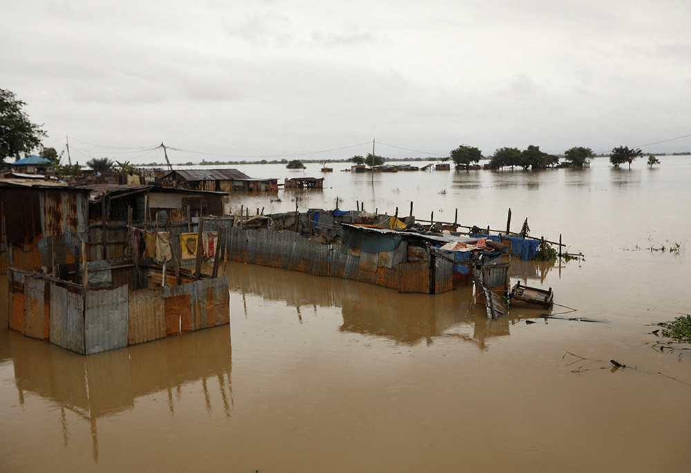 Houses are seen submerged in flood waters Oct. 13, 2022, in Lokoja, Nigeria. (CNS/Reuters/Afolabi Sotunde)