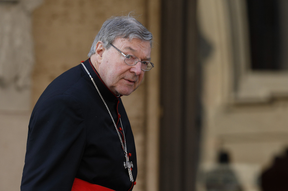 Australian Cardinal George Pell is pictured during the extraordinary Synod of Bishops on the family at the Vatican in this Oct. 6, 2014, file photo. (CNS/Paul Haring)