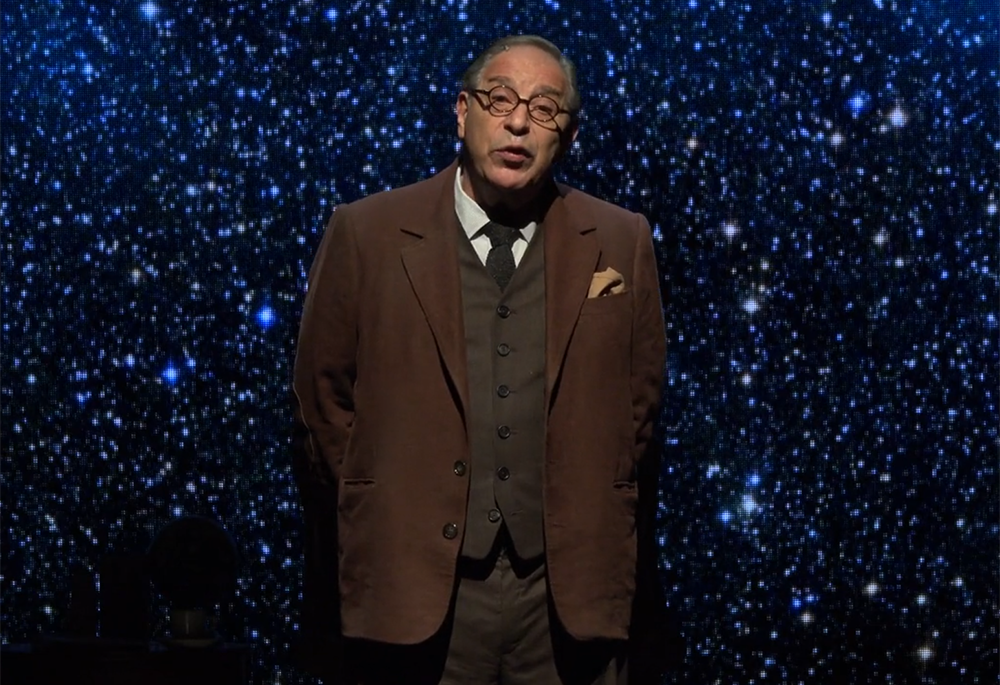 Actor Max McLean appears as C.S. Lewis in "C.S. Lewis on Stage: Further Up & Further In," a one-man play written and performed by McLean. (NCR screenshot/Fpatheatre.com)