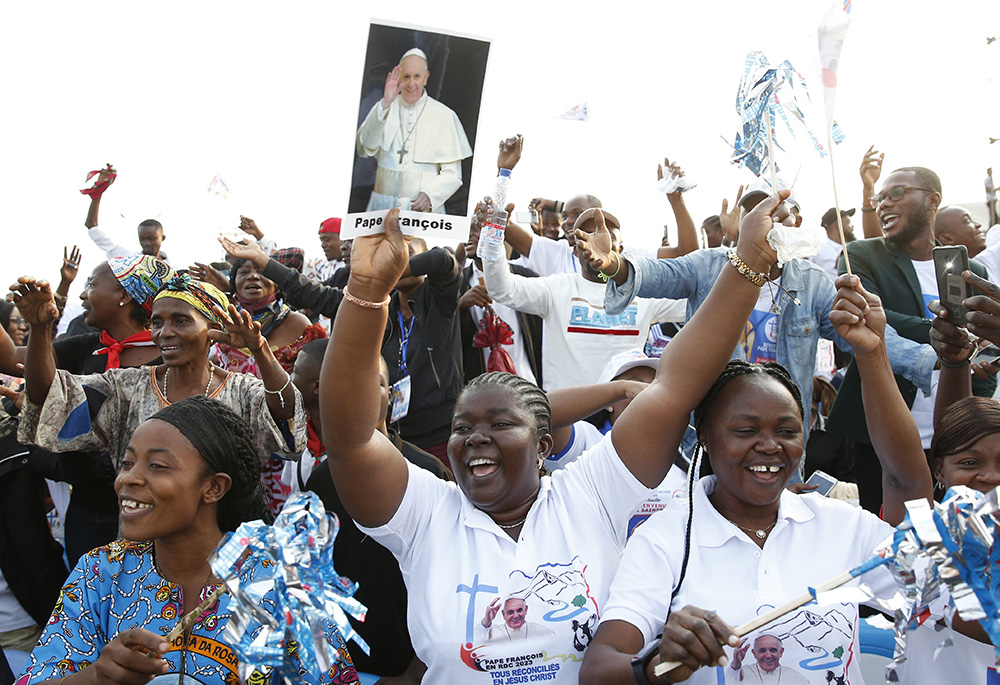 Pope Francis celebrates Mass at Ndolo airport Feb. 1 in Kinshasa, Congo. (CNS/Paul Haring)