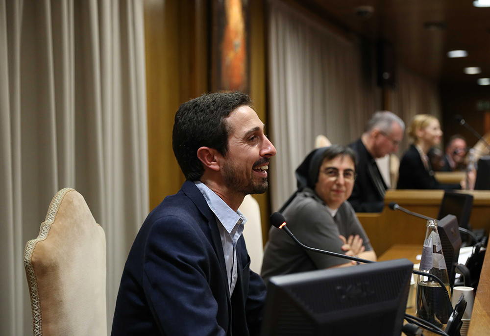Tomás Insua, executive director of Laudato Si' Movement, speaks at a Vatican event for the premiere of the documentary film "The Letter," on Pope Francis' encyclical "Laudato Si', on Care for Our Common Home," on Oct. 4, 2022. (Laudato Si' Movement)