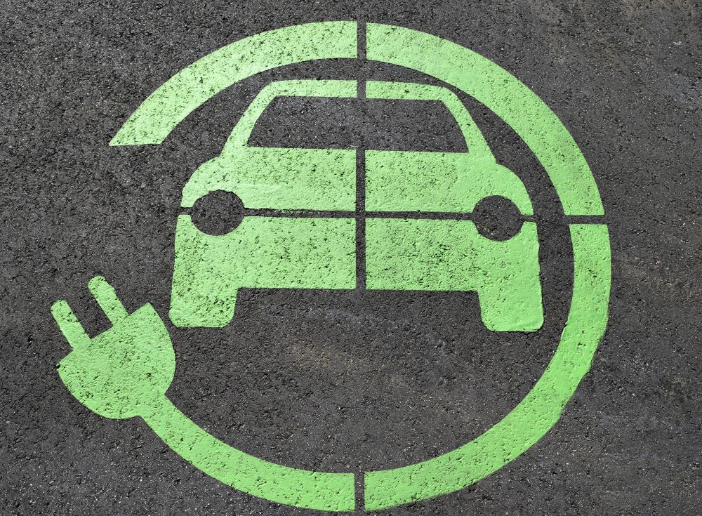 Electric car charging logo