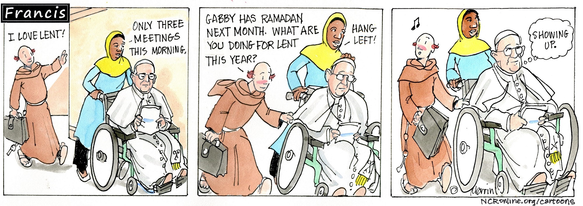 Francis, the comic strip: What is Francis doing for Lent this year?