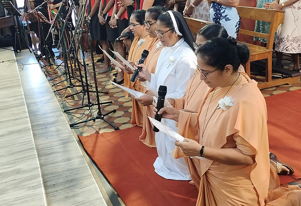 Members of the Holy Family Sisters of Goa renew their vows. (Courtesy of Molly Fernandes)
