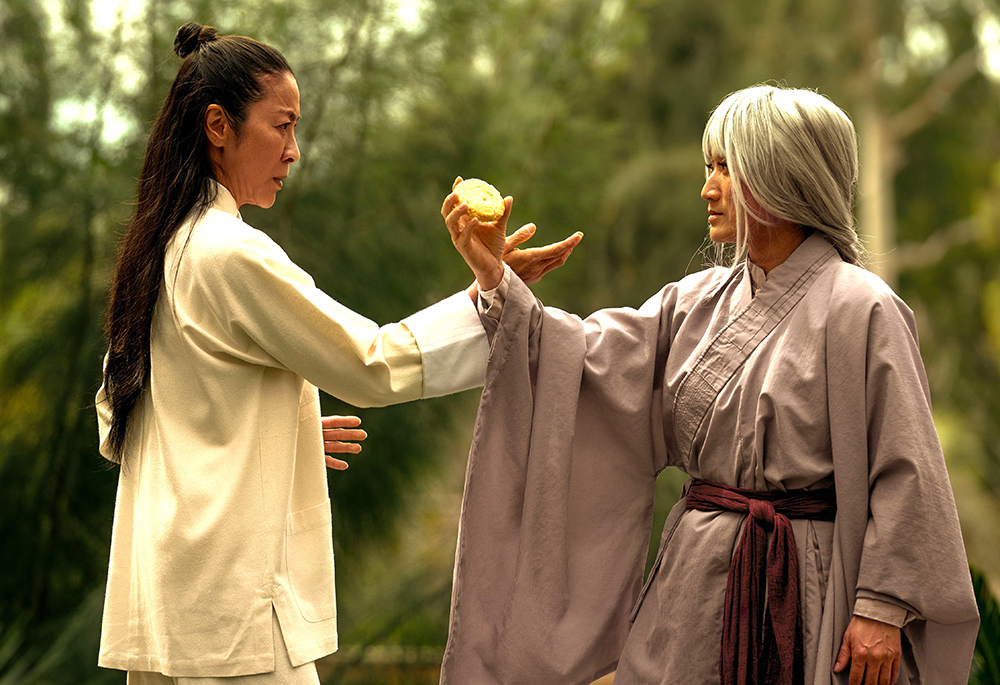 Michelle Yeoh, left, stars in a scene from the movie "Everything Everywhere All at Once." (OSV News/A24)