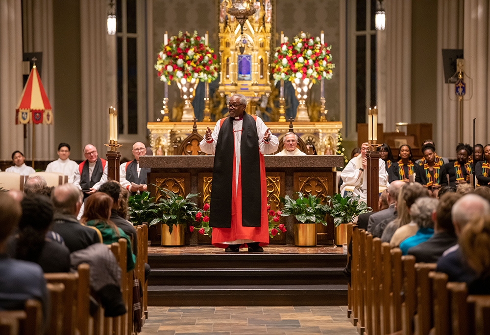 Bishop Michael Curry delivers a keynote reflection in January during Walk the Walk Week, a program focused on diversity and inclusion at the University of Notre Dame in South Bend, Indiana. (Courtesy of Barbara Johnston/University of Notre Dame)