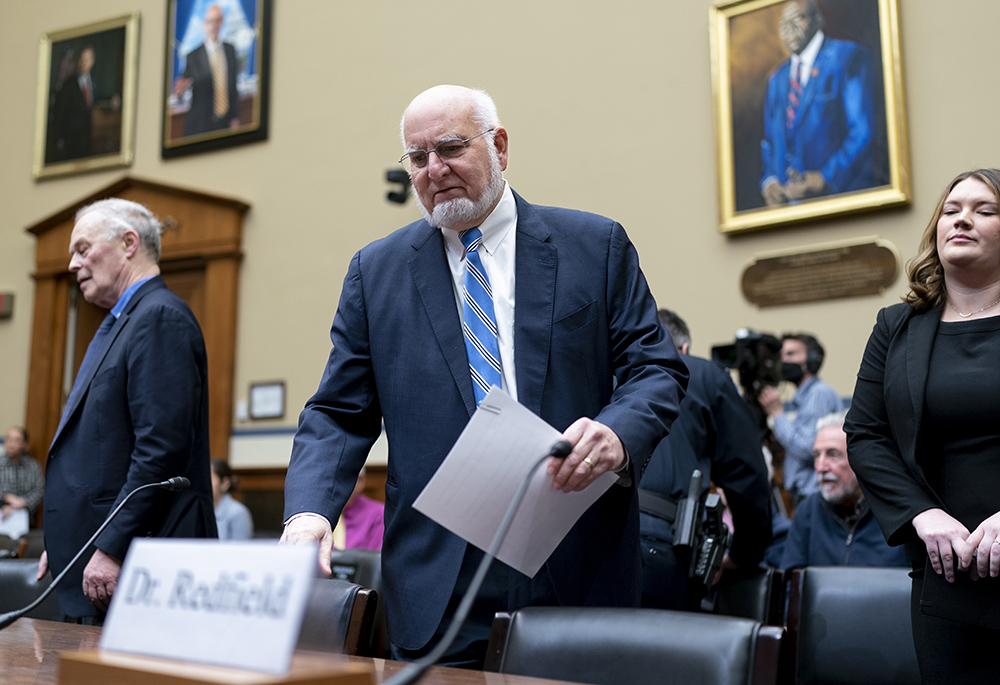 Dr. Robert Redfield, former director of the U.S. Centers for Disease Control and Prevention, arrives for the start of a hearing by the House Select Subcommittee on the Coronavirus Pandemic, at the Capitol March 8 in Washington. (AP photo/J. Scott Applewhite)
