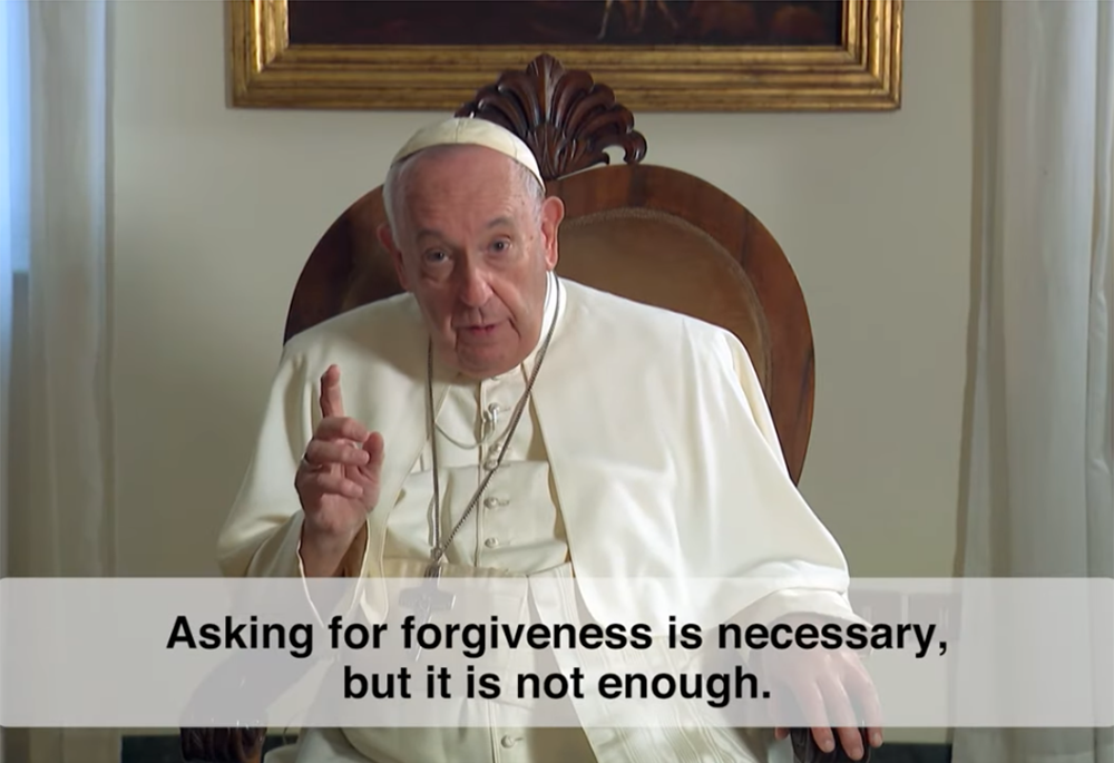 Pope Francis speaks about abuse and survivors of abuse in a video released March 2. (YouTube/The Pope Video)