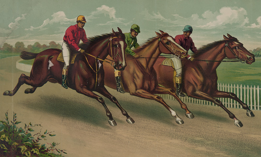 A 19th-century American illustration of horse racing (Library of Congress)