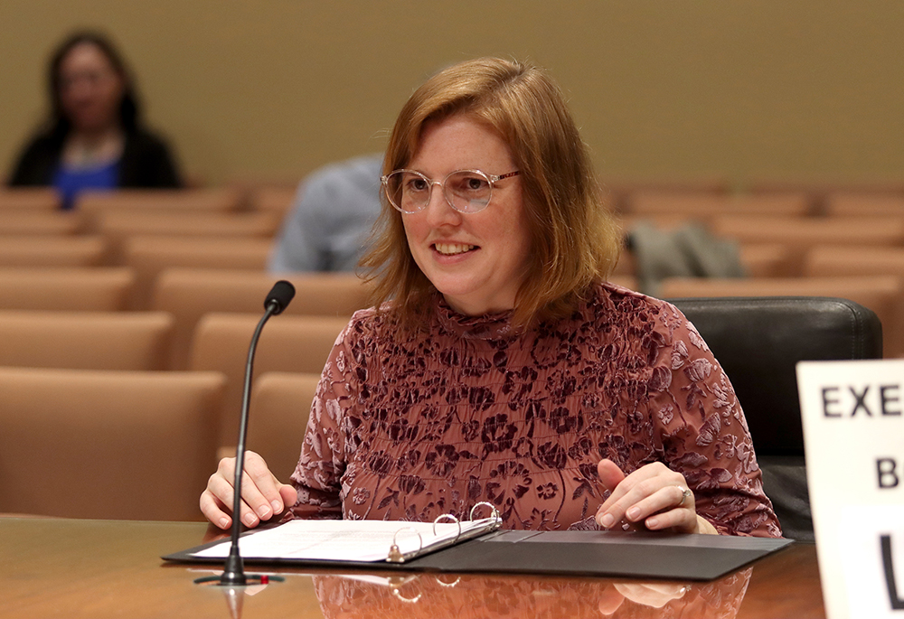 Nebraska state Sen. Machaela Cavanaugh has filibustered nearly every bill before the Nebraska Legislature since Feb. 23, the day after state Sen. Kathleen Kauth introduced a bill to ban gender-affirming surgeries, the use of puberty blockers and hormone therapy for trans youth under age 19. (Courtesy of Nebraska State Legislature)