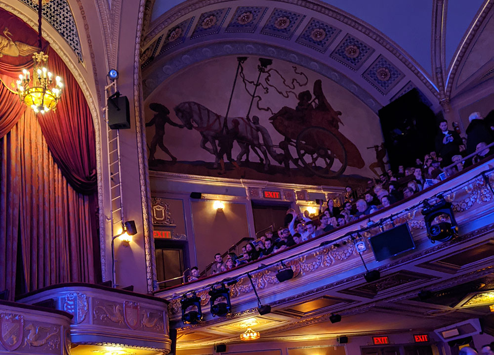 A photo from early 2020 shows the interior of the Bernard B. Jacobs Theatre in New York City. Currently, in 2023, the Broadway theater is showing the musical "Parade." (Wikimedia Commons/Eden, Janine and Jim)