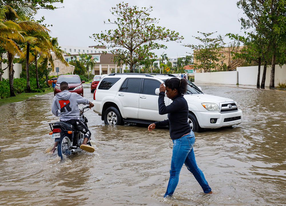 A flooded street is seen Sept. 19, 2022, in Bávaro, Punta Cana, Dominican Republic, in the aftermath of Hurricane Fiona. (Dreamstime/Aleksandr Rybalko)